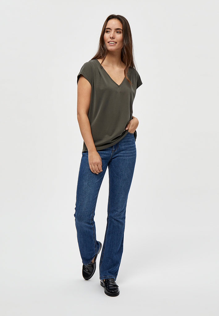 Peppercorn PCLana V T-Shirt T-Shirt 3655 Beluga Green