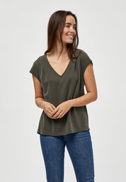 Peppercorn PCLana V T-Shirt T-Shirt 3655 Beluga Green