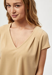 Peppercorn PCLana V T-Shirt T-Shirt 4043 Nomad Sand