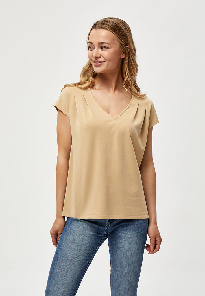 Peppercorn PCLana V T-Shirt T-Shirt 4043 Nomad Sand