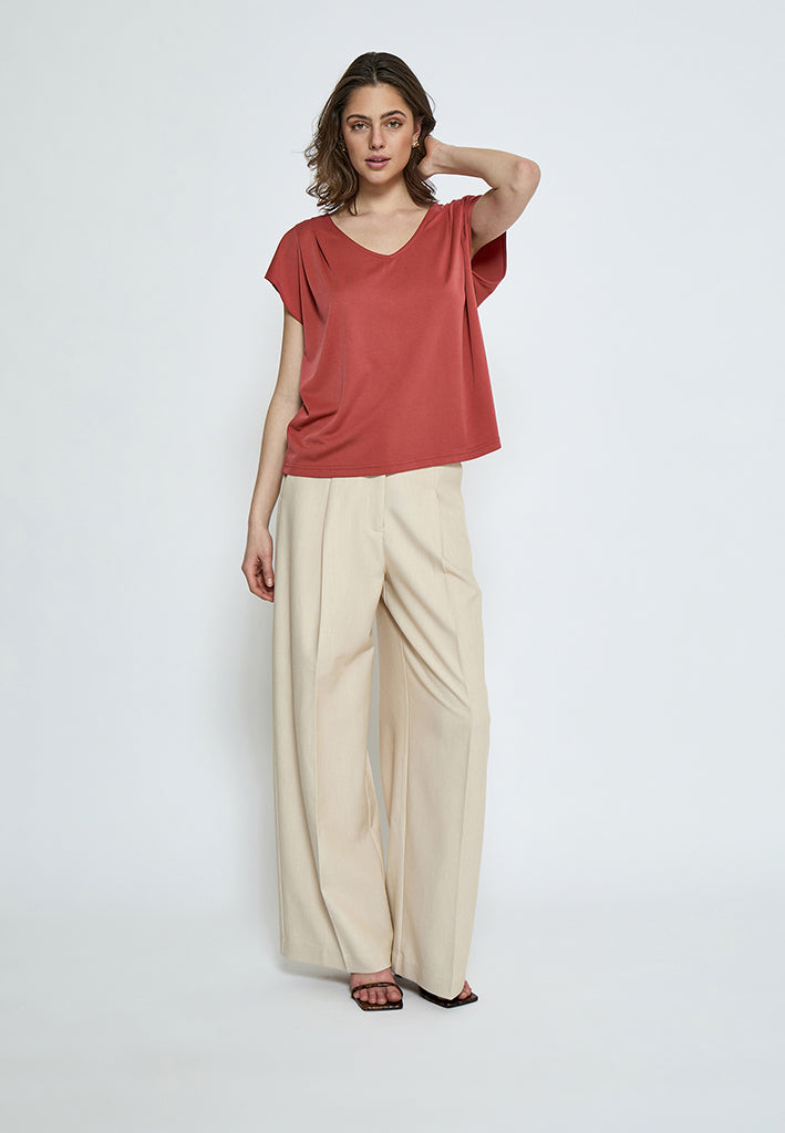 Peppercorn PCLana V T-Shirt T-Shirt 4086 Red Ochre