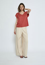 Peppercorn PCLana V T-Shirt T-Shirt 4086 Red Ochre