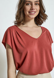 Peppercorn PCLana V T-Shirt T-Shirt 4086 Red Ochre