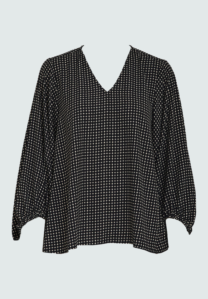 Peppercorn PCParis Long Sleeve Blouse Bluser 9000P Black Print