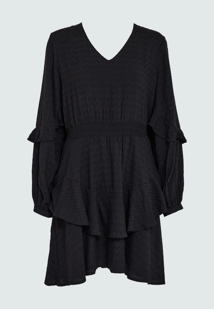 Peppercorn PCPenina V-Neck Short Dress Kjoler Sort