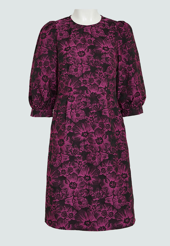 Peppercorn PCPerlana Jacquard Short Dress Kjoler 7024J Hollyhock Purple Jacquard