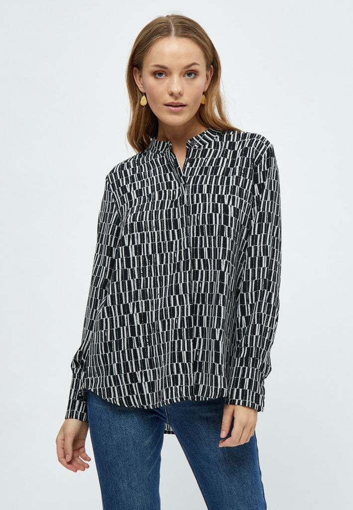 Peppercorn PCPhilippa Long Sleeve Shirt Skjorter 2326P Gray Violet Print