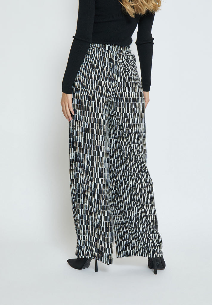 Peppercorn PCPhilippa Wide Leg Pant Bukser 2326P Gray Violet Print