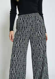 Peppercorn PCPhilippa Wide Leg Pant Bukser 2326P Gray Violet Print