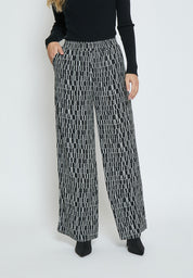 Peppercorn PCPhilippa Wide Leg Pant Bukser 2326P Gray Violet Print