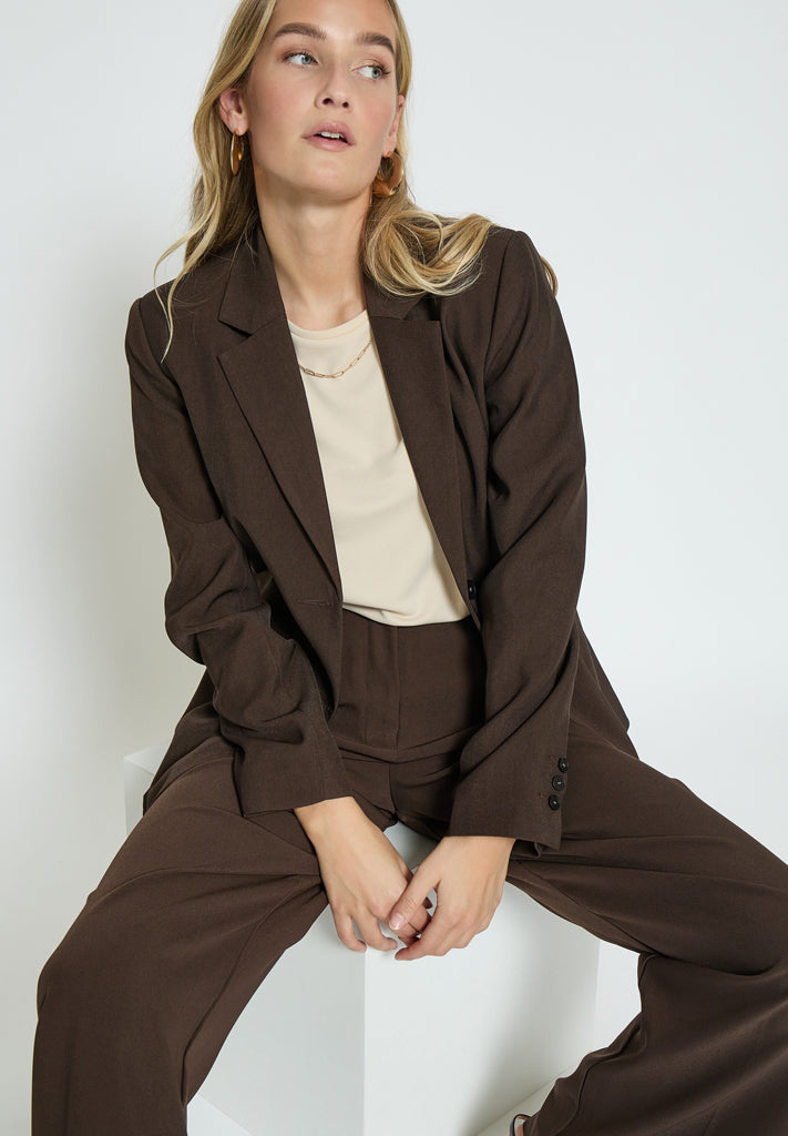 Peppercorn PCPrim Wide Leg Pant Bukser 5075 Chicory Coffee