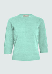 Peppercorn PCRemi 3/4 Puff Sleeve Knit Pullover Pullover 3006MET Lichen Mint