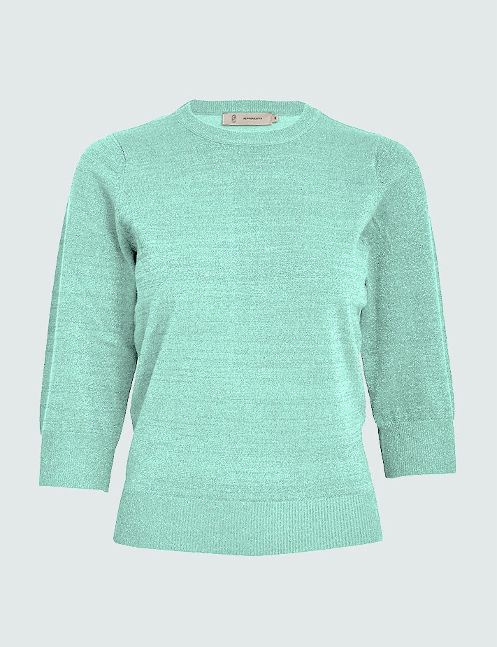 4 Puff Sleeve Knit Pullover Pullover 3006MET Lichen Mint