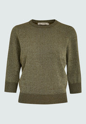 Peppercorn PCRemi 3/4 Puff Sleeve Knit Pullover Pullover 3006MET Lichen Mint