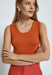 Peppercorn PCRemi Tank Top Toppe 6308MET Mecca Orange Metallic