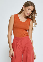 Peppercorn PCRemi Tank Top Toppe 6308MET Mecca Orange Metallic