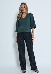 Peppercorn PCRosalia Strik Pullover Pullover 4112 Jungle Green