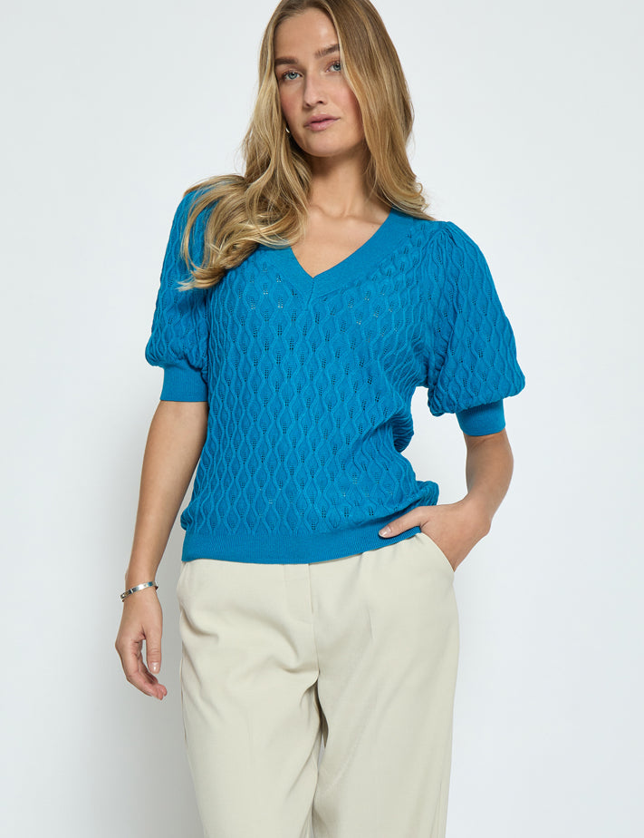 Peppercorn PCRosalia Strik T-Shirt T-Shirt 1009 Hawaiian Surf Blue