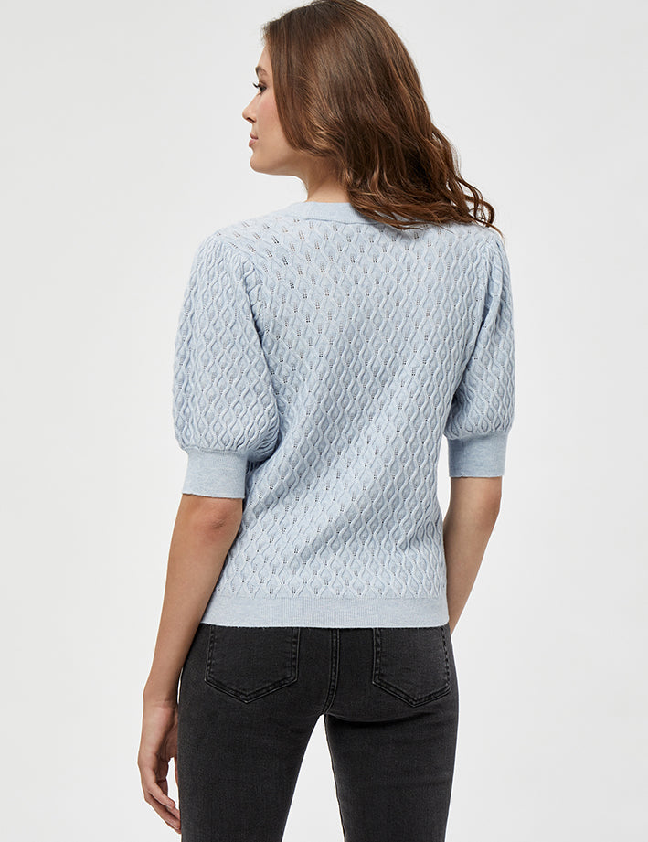 Peppercorn PCRosalia Strik T-Shirt T-Shirt 1025 Skyblue
