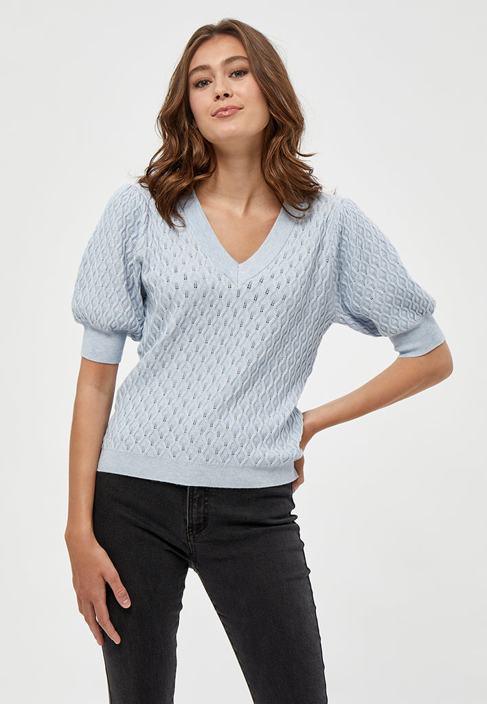 Peppercorn PCRosalia Strik T-Shirt T-Shirt 1025 Skyblue