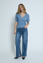 Peppercorn PCRosalia Strik T-Shirt T-Shirt 1039 FADED DENIM