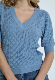 Peppercorn PCRosalia Strik T-Shirt T-Shirt 1039 FADED DENIM