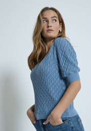 Peppercorn PCRosalia Strik T-Shirt T-Shirt 1039 FADED DENIM