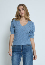 Peppercorn PCRosalia Strik T-Shirt T-Shirt 1039 FADED DENIM