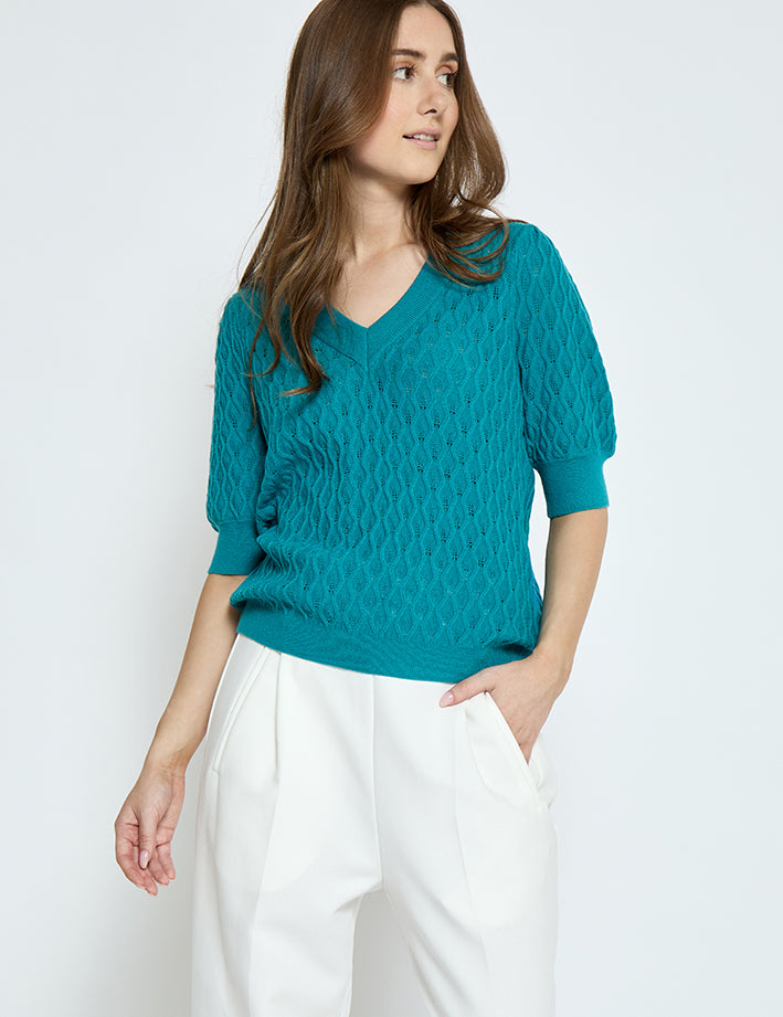 Peppercorn PCRosalia Strik T-Shirt T-Shirt 3057 Biscay Bay