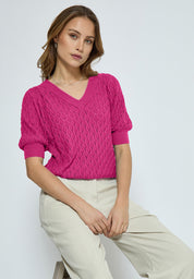 Peppercorn PCRosalia Strik T-Shirt T-Shirt 4122 Magenta Pink