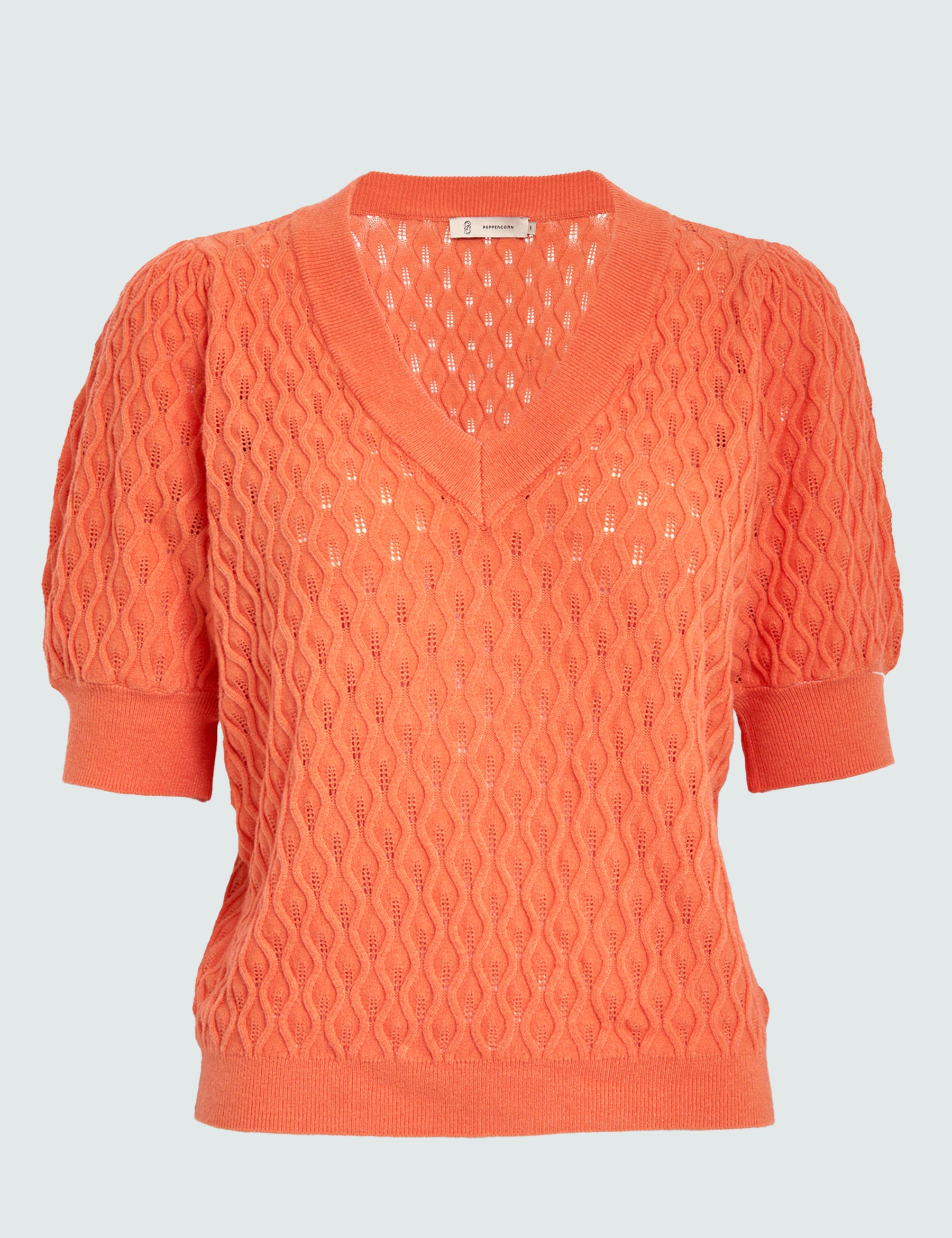 Peppercorn PCRosalia Strik T-Shirt T-Shirt 4173 Warm Coral
