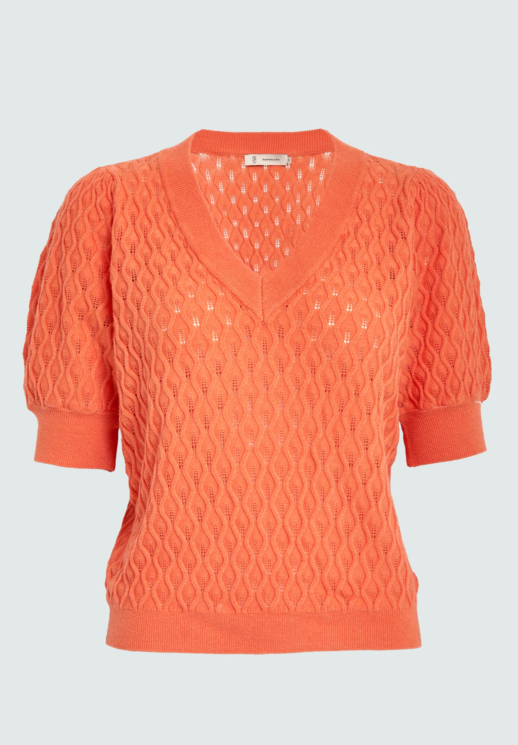 Peppercorn PCRosalia Strik T-Shirt T-Shirt 4173 Warm Coral
