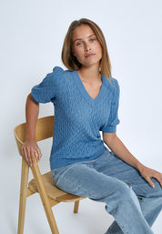 Peppercorn PCRosalia Strik T-Shirt T-Shirt 520 Allure Blue