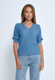 Peppercorn PCRosalia Strik T-Shirt T-Shirt 520 Allure Blue