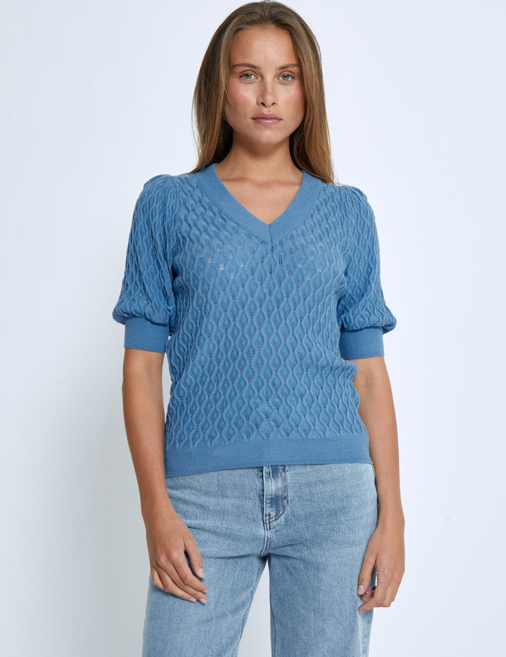 Peppercorn PCRosalia Strik T-Shirt T-Shirt 520 Allure Blue