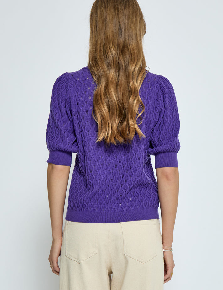 Peppercorn PCRosalia Strik T-Shirt T-Shirt 7016 Purple Corallites