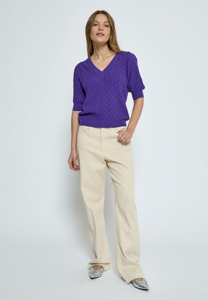 Peppercorn PCRosalia Strik T-Shirt T-Shirt 7016 Purple Corallites