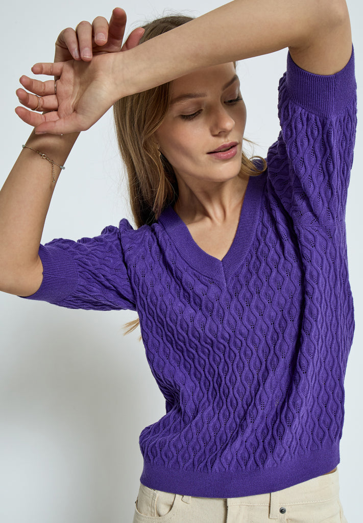 Peppercorn PCRosalia Strik T-Shirt T-Shirt 7016 Purple Corallites