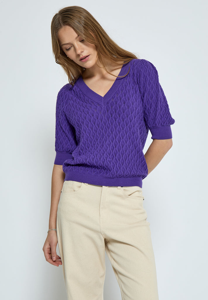Peppercorn PCRosalia Strik T-Shirt T-Shirt 7016 Purple Corallites