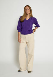 Peppercorn PCRosalia V Pullover Pullover 7016 Purple Corallites