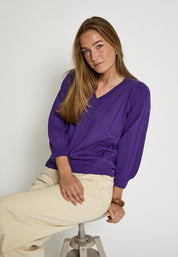 Peppercorn PCRosalia V Pullover Pullover 7016 Purple Corallites