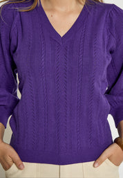 Peppercorn PCRosalia V Pullover Pullover 7016 Purple Corallites