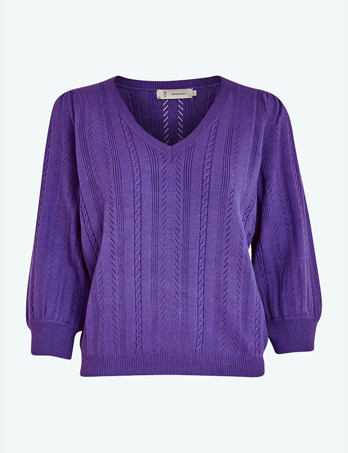 Peppercorn PCRosalia V Pullover Pullover 7016 Purple Corallites