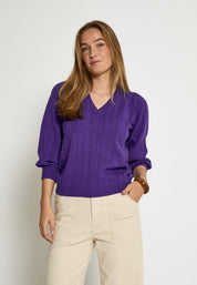 Peppercorn PCRosalia V Pullover Pullover 7016 Purple Corallites
