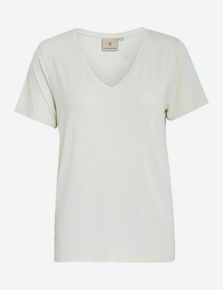 Peppercorn PCSamantha V T-Shirt T-Shirt 0011 Gardenia