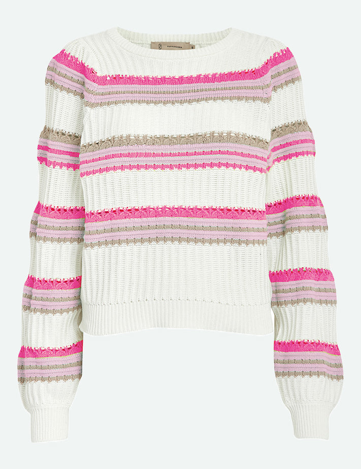 Peppercorn PCSigna Pullover Pullover 4242J Beetroot Pink Jacquard