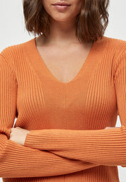 Peppercorn PCTana Rib Pullover Pullover 6675 Peach Caramel