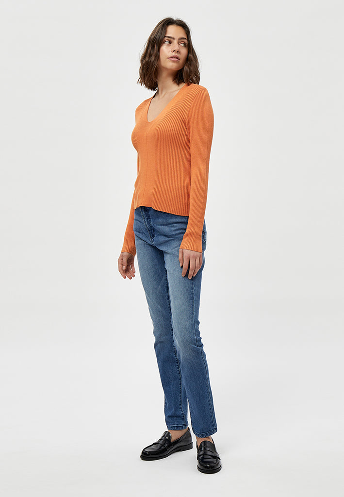 Peppercorn PCTana Rib Pullover Pullover 6675 Peach Caramel