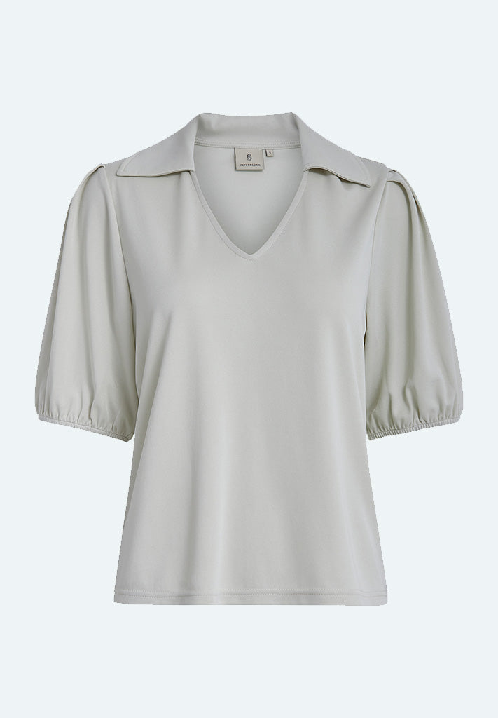 Peppercorn PCTate V Jersey Bluse T-Shirt 0011 Gardenia