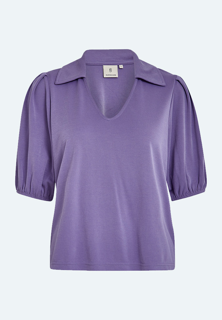 Peppercorn PCTate V Jersey Bluse T-Shirt 7222 Lavendula Purple